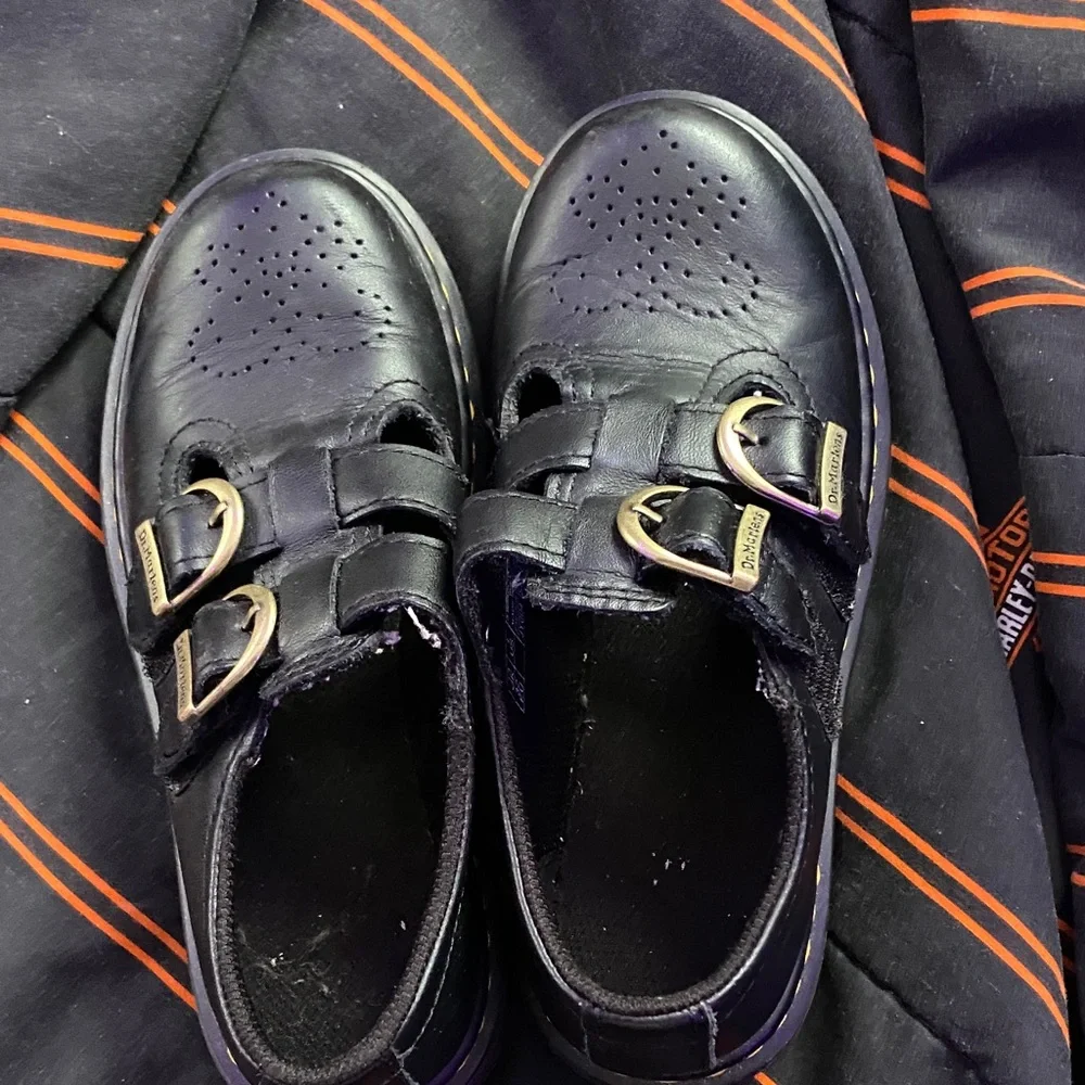 Dr. Martens Kids Black Buckle Dress Shoes